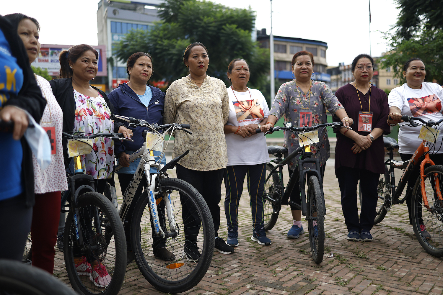 Women cycling